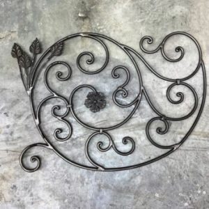 BL1629 - Forged Steel Floral Scroll Panel