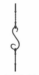 BF057 Forged Steel Scroll Baluster-Double Round