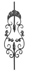 BF127 Forged Steel Picket with Cast Leaves