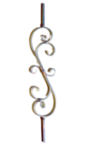 ABF02-55 Forged Aluminum Scroll Picket