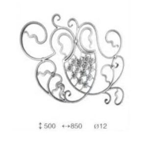 BL1626-Forged Steel Floral Stair Panel